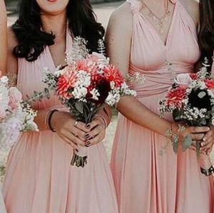 Peach maxi wrap dress